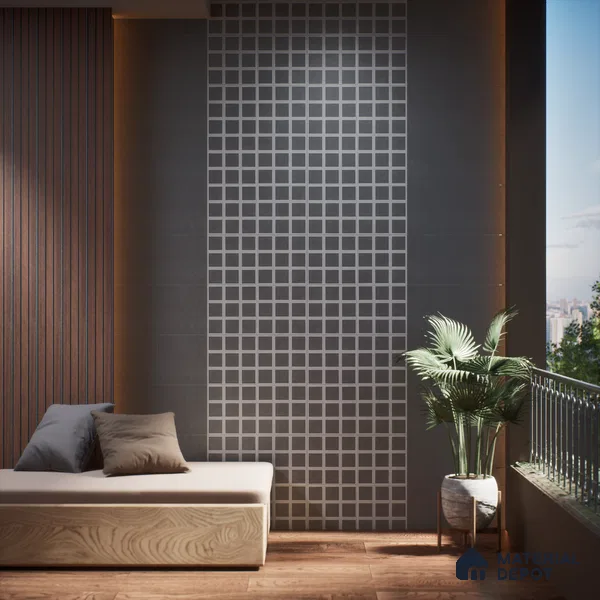 Moroccan Floor & Wall Tile TL 06045 B Doric Grey Decor 200 x 200 mm Vitrified Matte Finish - 9 mm | Ideal For Living Room, Bathroom, Kitchen | 2 mm Spacer is Mandatory | Please Expect a Slight Variation of Pattern (Sample)