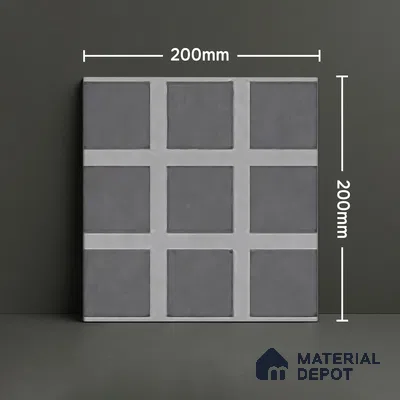 Moroccan Floor & Wall Tile TL 06045 B Doric Grey Decor 200 x 200 mm Vitrified Matte Finish - 9 mm | Ideal For Living Room, Bathroom, Kitchen | 2 mm Spacer is Mandatory | Please Expect a Slight Variation of Pattern (Sample)