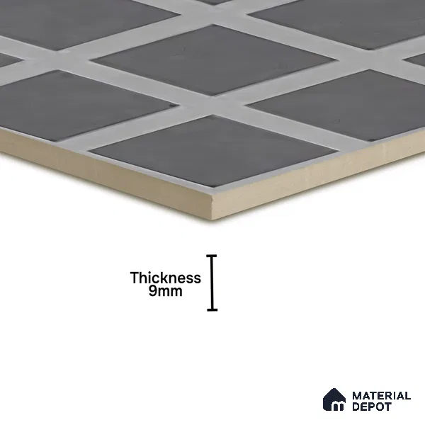 Moroccan Floor & Wall Tile TL 06045 B Doric Grey Decor 200 x 200 mm Vitrified Matte Finish - 9 mm | Ideal For Living Room, Bathroom, Kitchen | 2 mm Spacer is Mandatory | Please Expect a Slight Variation of Pattern (Sample)