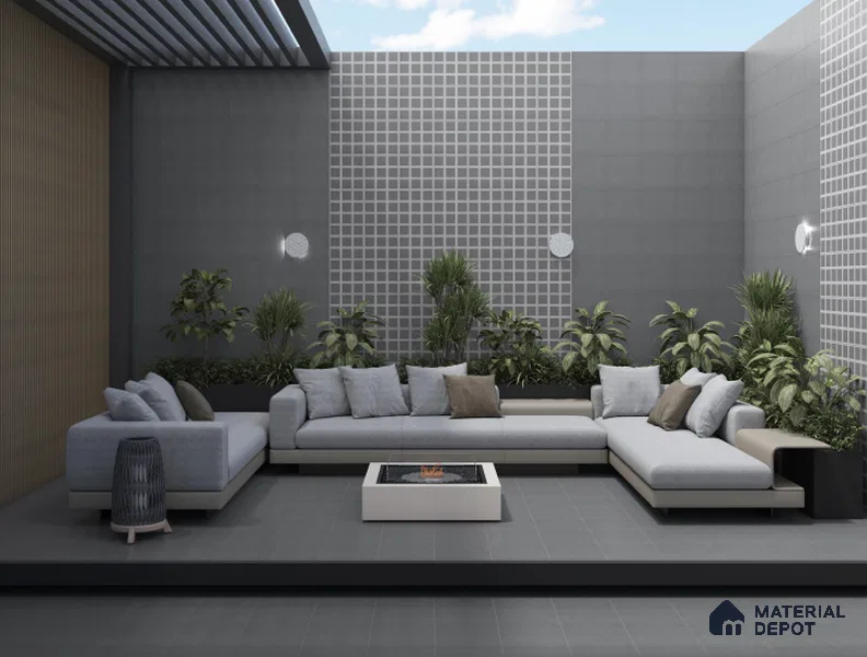 Subway Floor & Wall Tile TL 06045 Doric Grey Plain 200 x 200 mm Vitrified Matte Finish - 9 mm | Ideal For Bathroom, Kitchen | 2 mm Spacer is Mandatory | Please Expect a Slight Variation of Pattern