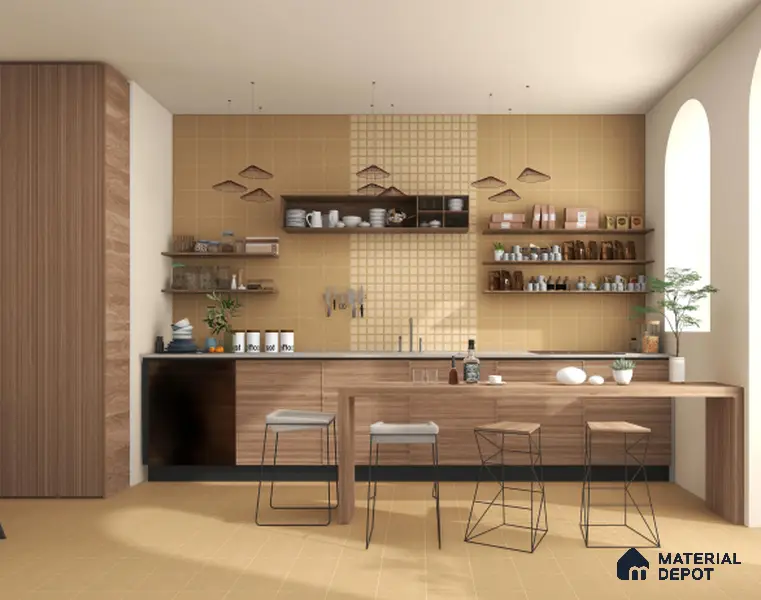 Subway Floor & Wall Tile TL 06046 Doric Melon Plain 200 x 200 mm Vitrified Matte Finish - 9 mm | Ideal For Bathroom, Kitchen | 2 mm Spacer is Mandatory | Please Expect a Slight Variation of Pattern