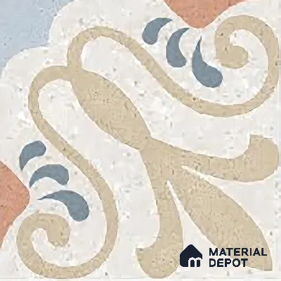 Moroccan Floor & Wall Tile TL 06061 B Omega Decor 200 x 200 mm Vitrified Matte Finish - 9 mm | Ideal For Living Room, Bathroom, Kitchen | 2 mm Spacer is Mandatory | Please Expect a Slight Variation of Pattern (Sample)