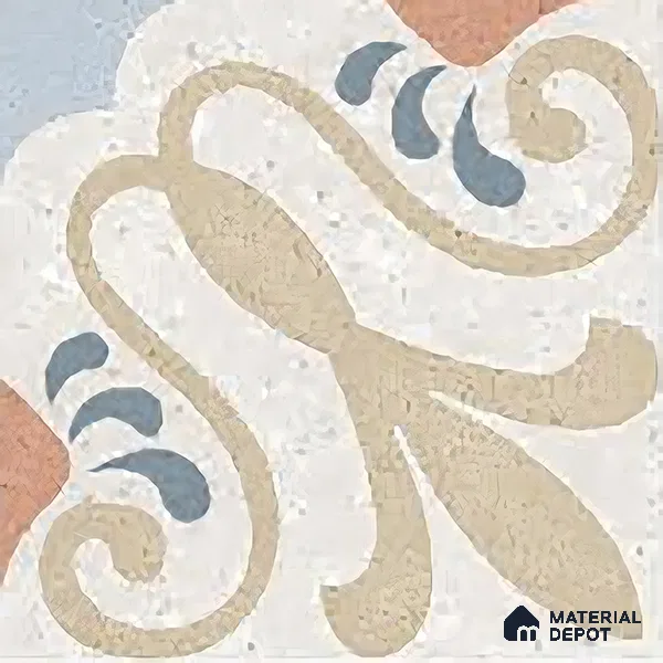 Moroccan Floor & Wall Tile TL 06061 B Omega Decor 200 x 200 mm Vitrified Matte Finish - 9 mm | Ideal For Living Room, Bathroom, Kitchen | 2 mm Spacer is Mandatory | Please Expect a Slight Variation of Pattern (Sample)