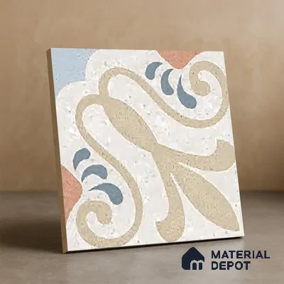 Moroccan Floor & Wall Tile TL 06061 B Omega Decor 200 x 200 mm Vitrified Matte Finish - 9 mm | Ideal For Living Room, Bathroom, Kitchen | 2 mm Spacer is Mandatory | Please Expect a Slight Variation of Pattern (Sample)