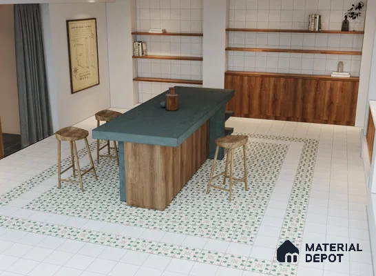 Subway Floor & Wall Tile TL 06067 Tessera Plain 200 x 200 mm Vitrified Matte Finish - 9 mm | Ideal For Bathroom, Kitchen | 2 mm Spacer is Mandatory | Please Expect a Slight Variation of Pattern (Sample)