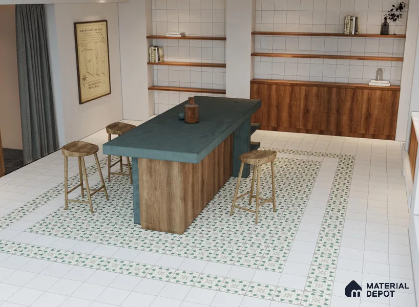 Subway Floor & Wall Tile TL 06067 Tessera Plain 200 x 200 mm Vitrified Matte Finish - 9 mm | Ideal For Bathroom, Kitchen | 2 mm Spacer is Mandatory | Please Expect a Slight Variation of Pattern (Sample)