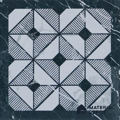 Subway Moroccan Wall & Floor Tile TL 05253 Aged Marblite 8 x 8 inch Vitrified Matte Finish - 8 mm | 43 Random Faces | Suitable for Accent / Feature Walls, Bathroom, Kitchen Wall & Backsplashes | Please Expect a Slight Variation of Pattern (Sample)