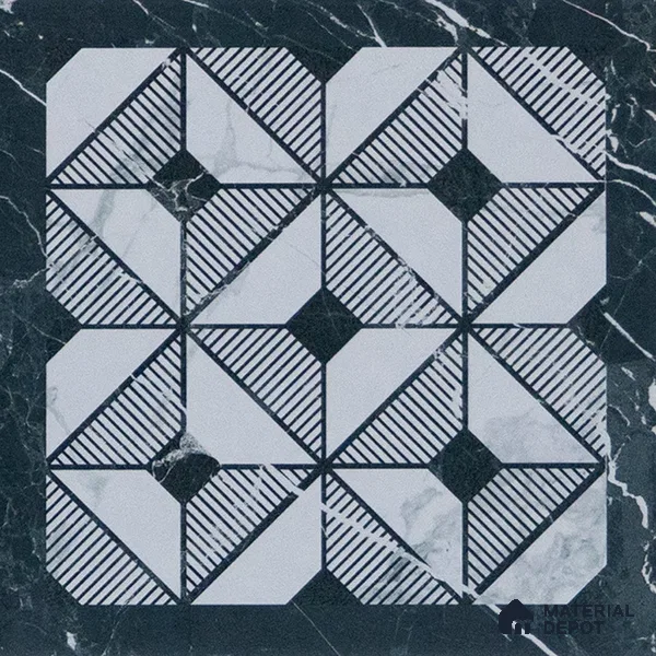 Subway Moroccan Wall & Floor Tile TL 05253 Aged Marblite 8 x 8 inch Vitrified Matte Finish - 8 mm | 43 Random Faces | Suitable for Accent / Feature Walls, Bathroom, Kitchen Wall & Backsplashes | Please Expect a Slight Variation of Pattern (Sample)