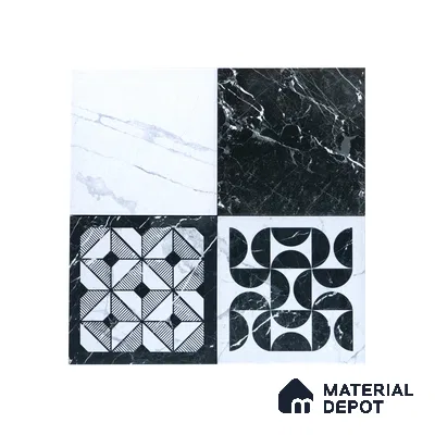 Subway Moroccan Wall & Floor Tile TL 05253 Aged Marblite 8 x 8 inch Vitrified Matte Finish - 8 mm | 43 Random Faces | Suitable for Accent / Feature Walls, Bathroom, Kitchen Wall & Backsplashes | Please Expect a Slight Variation of Pattern (Sample)