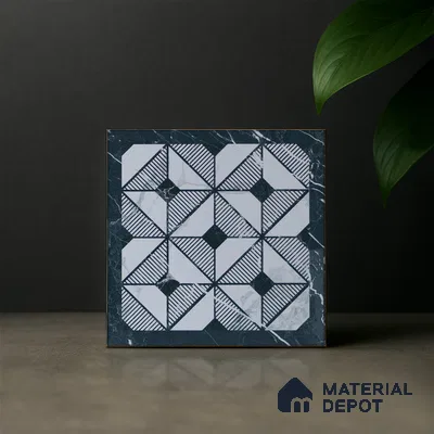 Subway Moroccan Wall & Floor Tile TL 05253 Aged Marblite 8 x 8 inch Vitrified Matte Finish - 8 mm | 43 Random Faces | Suitable for Accent / Feature Walls, Bathroom, Kitchen Wall & Backsplashes | Please Expect a Slight Variation of Pattern (Sample)