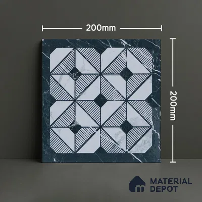 Subway Moroccan Wall & Floor Tile TL 05253 Aged Marblite 8 x 8 inch Vitrified Matte Finish - 8 mm | 43 Random Faces | Suitable for Accent / Feature Walls, Bathroom, Kitchen Wall & Backsplashes | Please Expect a Slight Variation of Pattern (Sample)