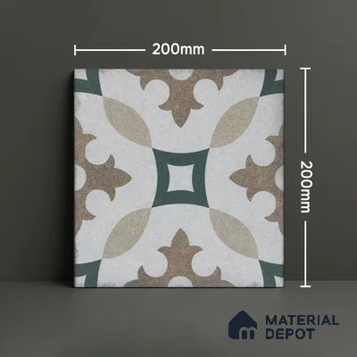 Subway Moroccan Wall & Floor Tile TL 05240 B Alpana Silvia Centros 8 x 8 inch Vitrified Matte Finish - 8 mm | Suitable for Accent / Feature Walls, Bathroom, Kitchen Wall & Backsplashes | Please Expect a Slight Variation of Pattern (Sample)