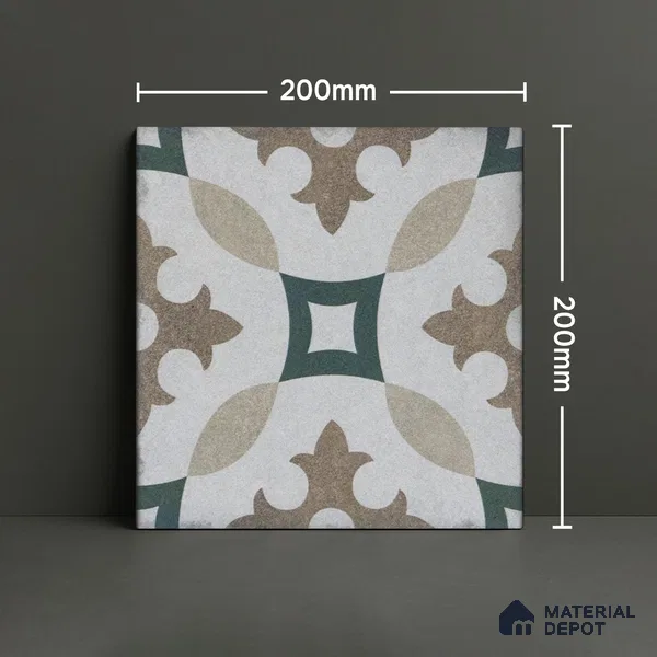 Subway Moroccan Wall & Floor Tile TL 05240 B Alpana Silvia Centros 8 x 8 inch Vitrified Matte Finish - 8 mm | Suitable for Accent / Feature Walls, Bathroom, Kitchen Wall & Backsplashes | Please Expect a Slight Variation of Pattern (Sample)
