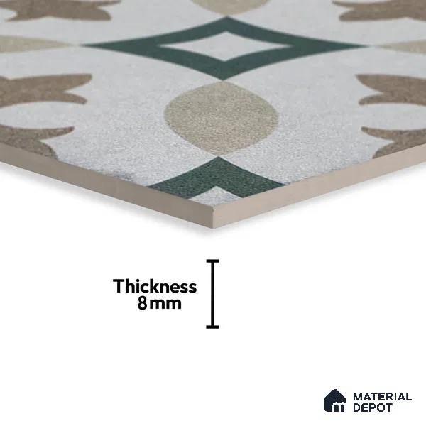 Subway Moroccan Wall & Floor Tile TL 05240 B Alpana Silvia Centros 8 x 8 inch Vitrified Matte Finish - 8 mm | Suitable for Accent / Feature Walls, Bathroom, Kitchen Wall & Backsplashes | Please Expect a Slight Variation of Pattern (Sample)