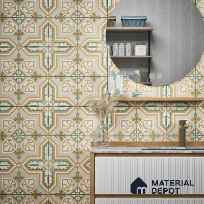 Subway Moroccan Wall & Floor Tile TL 05240 Alpana Silvia Carte 8 x 8 inch Vitrified Matte Finish - 8 mm | Suitable for Accent / Feature Walls, Bathroom, Kitchen Wall & Backsplashes | Please Expect a Slight Variation of Pattern (Sample)
