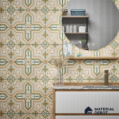 Subway Moroccan Wall & Floor Tile TL 05240 Alpana Silvia Carte 8 x 8 inch Vitrified Matte Finish - 8 mm | Suitable for Accent / Feature Walls, Bathroom, Kitchen Wall & Backsplashes | Please Expect a Slight Variation of Pattern