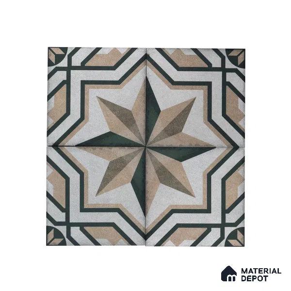 Subway Moroccan Wall & Floor Tile TL 05240 Alpana Silvia Carte 8 x 8 inch Vitrified Matte Finish - 8 mm | Suitable for Accent / Feature Walls, Bathroom, Kitchen Wall & Backsplashes | Please Expect a Slight Variation of Pattern (Sample)