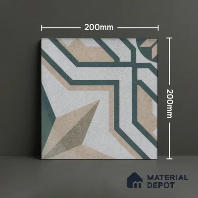 Subway Moroccan Wall & Floor Tile TL 05240 Alpana Silvia Carte 8 x 8 inch Vitrified Matte Finish - 8 mm | Suitable for Accent / Feature Walls, Bathroom, Kitchen Wall & Backsplashes | Please Expect a Slight Variation of Pattern (Sample)