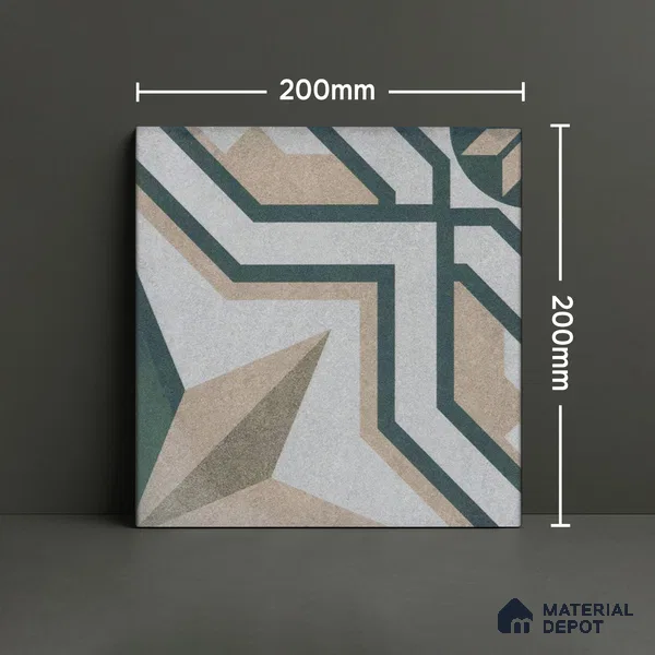 Subway Moroccan Wall & Floor Tile TL 05240 Alpana Silvia Carte 8 x 8 inch Vitrified Matte Finish - 8 mm | Suitable for Accent / Feature Walls, Bathroom, Kitchen Wall & Backsplashes | Please Expect a Slight Variation of Pattern (Sample)