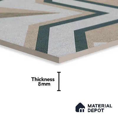 Subway Moroccan Wall & Floor Tile TL 05240 Alpana Silvia Carte 8 x 8 inch Vitrified Matte Finish - 8 mm | Suitable for Accent / Feature Walls, Bathroom, Kitchen Wall & Backsplashes | Please Expect a Slight Variation of Pattern (Sample)