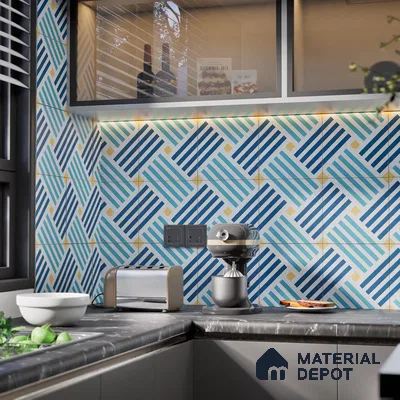 Subway Moroccan Wall & Floor Tile TL 05268 Angular Aegis 8 x 8 inch Vitrified Matte Finish - 8 mm | Suitable for Accent / Feature Walls, Bathroom, Kitchen Wall & Backsplashes | Please Expect a Slight Variation of Pattern