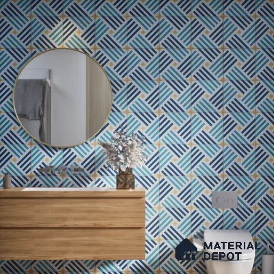 Subway Moroccan Wall & Floor Tile TL 05268 Angular Aegis 8 x 8 inch Vitrified Matte Finish - 8 mm | Suitable for Accent / Feature Walls, Bathroom, Kitchen Wall & Backsplashes | Please Expect a Slight Variation of Pattern