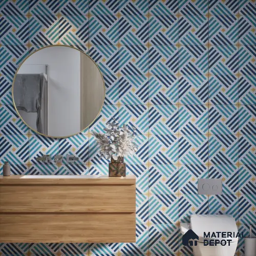 Subway Moroccan Wall & Floor Tile TL 05268 Angular Aegis 8 x 8 inch Vitrified Matte Finish - 8 mm | Suitable for Accent / Feature Walls, Bathroom, Kitchen Wall & Backsplashes | Please Expect a Slight Variation of Pattern