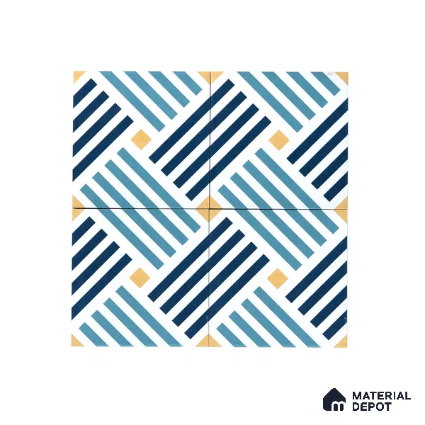 Subway Moroccan Wall & Floor Tile TL 05268 Angular Aegis 8 x 8 inch Vitrified Matte Finish - 8 mm | Suitable for Accent / Feature Walls, Bathroom, Kitchen Wall & Backsplashes | Please Expect a Slight Variation of Pattern