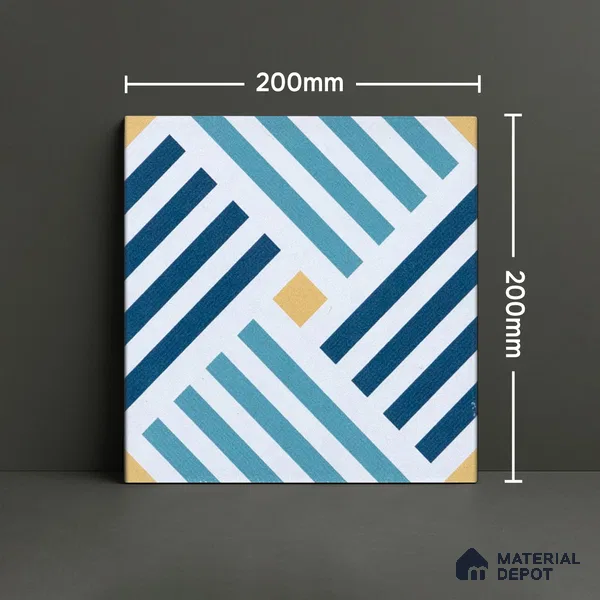 Subway Moroccan Wall & Floor Tile TL 05268 Angular Aegis 8 x 8 inch Vitrified Matte Finish - 8 mm | Suitable for Accent / Feature Walls, Bathroom, Kitchen Wall & Backsplashes | Please Expect a Slight Variation of Pattern