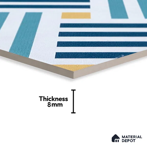 Subway Moroccan Wall & Floor Tile TL 05268 Angular Aegis 8 x 8 inch Vitrified Matte Finish - 8 mm | Suitable for Accent / Feature Walls, Bathroom, Kitchen Wall & Backsplashes | Please Expect a Slight Variation of Pattern