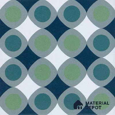 Subway Moroccan Wall & Floor Tile TL 05267 Circular Ferns 8 x 8 inch Vitrified Matte Finish - 8 mm | Suitable for Accent / Feature Walls, Bathroom, Kitchen Wall & Backsplashes | Please Expect a Slight Variation of Pattern (Sample)