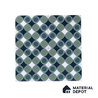 Subway Moroccan Wall & Floor Tile TL 05267 Circular Ferns 8 x 8 inch Vitrified Matte Finish - 8 mm | Suitable for Accent / Feature Walls, Bathroom, Kitchen Wall & Backsplashes | Please Expect a Slight Variation of Pattern (Sample)