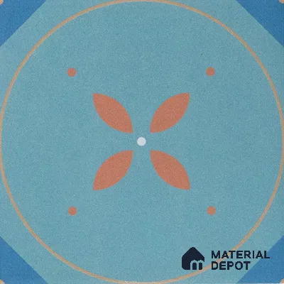 Subway Moroccan Wall & Floor Tile TL 05264 Cobalt Bloom 8 x 8 inch Vitrified Matte Finish - 8 mm | Suitable for Accent / Feature Walls, Bathroom, Kitchen Wall & Backsplashes | Please Expect a Slight Variation of Pattern (Sample)
