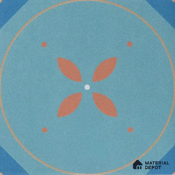 Subway Moroccan Wall & Floor Tile TL 05264 Cobalt Bloom 8 x 8 inch Vitrified Matte Finish - 8 mm | Suitable for Accent / Feature Walls, Bathroom, Kitchen Wall & Backsplashes | Please Expect a Slight Variation of Pattern (Sample)