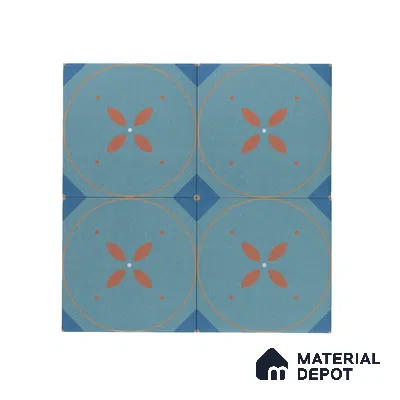 Subway Moroccan Wall & Floor Tile TL 05264 Cobalt Bloom 8 x 8 inch Vitrified Matte Finish - 8 mm | Suitable for Accent / Feature Walls, Bathroom, Kitchen Wall & Backsplashes | Please Expect a Slight Variation of Pattern (Sample)