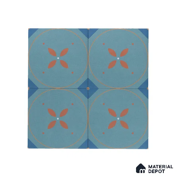 Subway Moroccan Wall & Floor Tile TL 05264 Cobalt Bloom 8 x 8 inch Vitrified Matte Finish - 8 mm | Suitable for Accent / Feature Walls, Bathroom, Kitchen Wall & Backsplashes | Please Expect a Slight Variation of Pattern (Sample)