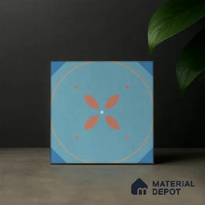 Subway Moroccan Wall & Floor Tile TL 05264 Cobalt Bloom 8 x 8 inch Vitrified Matte Finish - 8 mm | Suitable for Accent / Feature Walls, Bathroom, Kitchen Wall & Backsplashes | Please Expect a Slight Variation of Pattern (Sample)