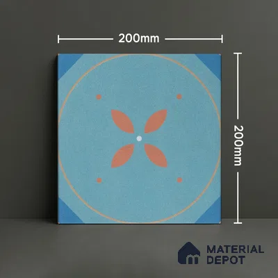 Subway Moroccan Wall & Floor Tile TL 05264 Cobalt Bloom 8 x 8 inch Vitrified Matte Finish - 8 mm | Suitable for Accent / Feature Walls, Bathroom, Kitchen Wall & Backsplashes | Please Expect a Slight Variation of Pattern (Sample)