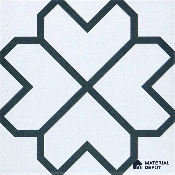 Subway Moroccan Wall & Floor Tile TL 05259 Crystal Spirts 8 x 8 inch Vitrified Matte Finish - 8 mm | Suitable for Accent / Feature Walls, Bathroom, Kitchen Wall & Backsplashes | Please Expect a Slight Variation of Pattern (Sample)