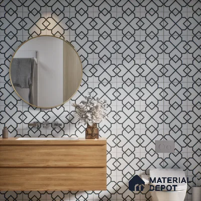 Subway Moroccan Wall & Floor Tile TL 05259 Crystal Spirts 8 x 8 inch Vitrified Matte Finish - 8 mm | Suitable for Accent / Feature Walls, Bathroom, Kitchen Wall & Backsplashes | Please Expect a Slight Variation of Pattern (Sample)