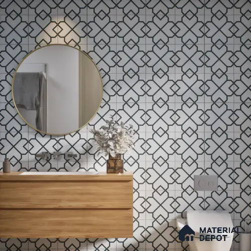 Subway Moroccan Wall & Floor Tile TL 05259 Crystal Spirts 8 x 8 inch Vitrified Matte Finish - 8 mm | Suitable for Accent / Feature Walls, Bathroom, Kitchen Wall & Backsplashes | Please Expect a Slight Variation of Pattern
