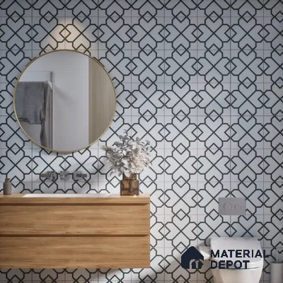 Subway Moroccan Wall & Floor Tile TL 05259 Crystal Spirts 8 x 8 inch Vitrified Matte Finish - 8 mm | Suitable for Accent / Feature Walls, Bathroom, Kitchen Wall & Backsplashes | Please Expect a Slight Variation of Pattern (Sample)