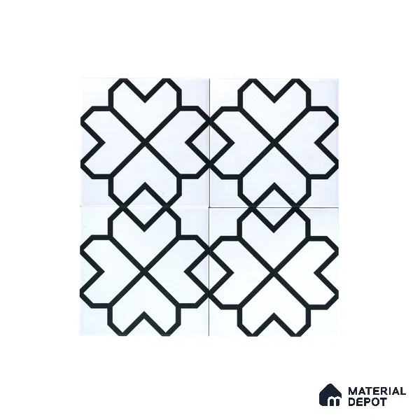 Subway Moroccan Wall & Floor Tile TL 05259 Crystal Spirts 8 x 8 inch Vitrified Matte Finish - 8 mm | Suitable for Accent / Feature Walls, Bathroom, Kitchen Wall & Backsplashes | Please Expect a Slight Variation of Pattern (Sample)