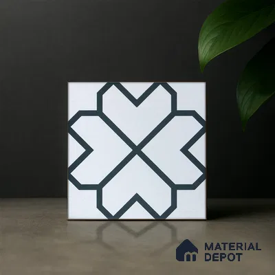 Subway Moroccan Wall & Floor Tile TL 05259 Crystal Spirts 8 x 8 inch Vitrified Matte Finish - 8 mm | Suitable for Accent / Feature Walls, Bathroom, Kitchen Wall & Backsplashes | Please Expect a Slight Variation of Pattern (Sample)