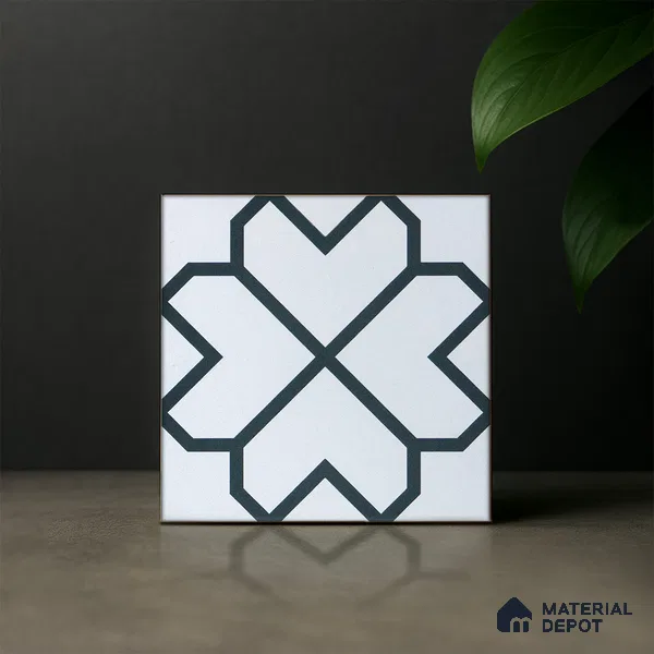 Subway Moroccan Wall & Floor Tile TL 05259 Crystal Spirts 8 x 8 inch Vitrified Matte Finish - 8 mm | Suitable for Accent / Feature Walls, Bathroom, Kitchen Wall & Backsplashes | Please Expect a Slight Variation of Pattern (Sample)