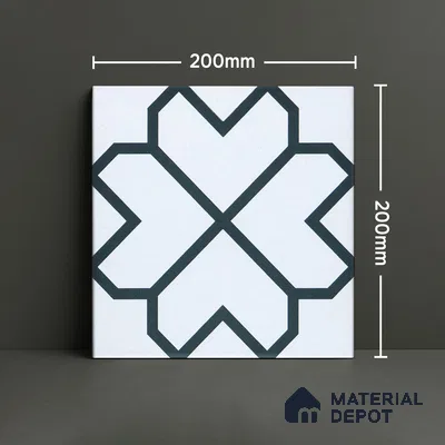 Subway Moroccan Wall & Floor Tile TL 05259 Crystal Spirts 8 x 8 inch Vitrified Matte Finish - 8 mm | Suitable for Accent / Feature Walls, Bathroom, Kitchen Wall & Backsplashes | Please Expect a Slight Variation of Pattern (Sample)
