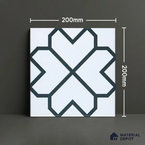 Subway Moroccan Wall & Floor Tile TL 05259 Crystal Spirts 8 x 8 inch Vitrified Matte Finish - 8 mm | Suitable for Accent / Feature Walls, Bathroom, Kitchen Wall & Backsplashes | Please Expect a Slight Variation of Pattern (Sample)