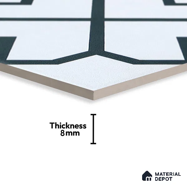 Subway Moroccan Wall & Floor Tile TL 05259 Crystal Spirts 8 x 8 inch Vitrified Matte Finish - 8 mm | Suitable for Accent / Feature Walls, Bathroom, Kitchen Wall & Backsplashes | Please Expect a Slight Variation of Pattern (Sample)