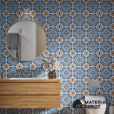 Subway Moroccan Wall & Floor Tile TL 05241 B Cuban Aspire Azul 8 x 8 inch Vitrified Matte Finish - 8 mm | Suitable for Accent / Feature Walls, Bathroom, Kitchen Wall & Backsplashes | Please Expect a Slight Variation of Pattern (Sample)