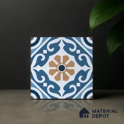 Subway Moroccan Wall & Floor Tile TL 05241 B Cuban Aspire Azul 8 x 8 inch Vitrified Matte Finish - 8 mm | Suitable for Accent / Feature Walls, Bathroom, Kitchen Wall & Backsplashes | Please Expect a Slight Variation of Pattern (Sample)